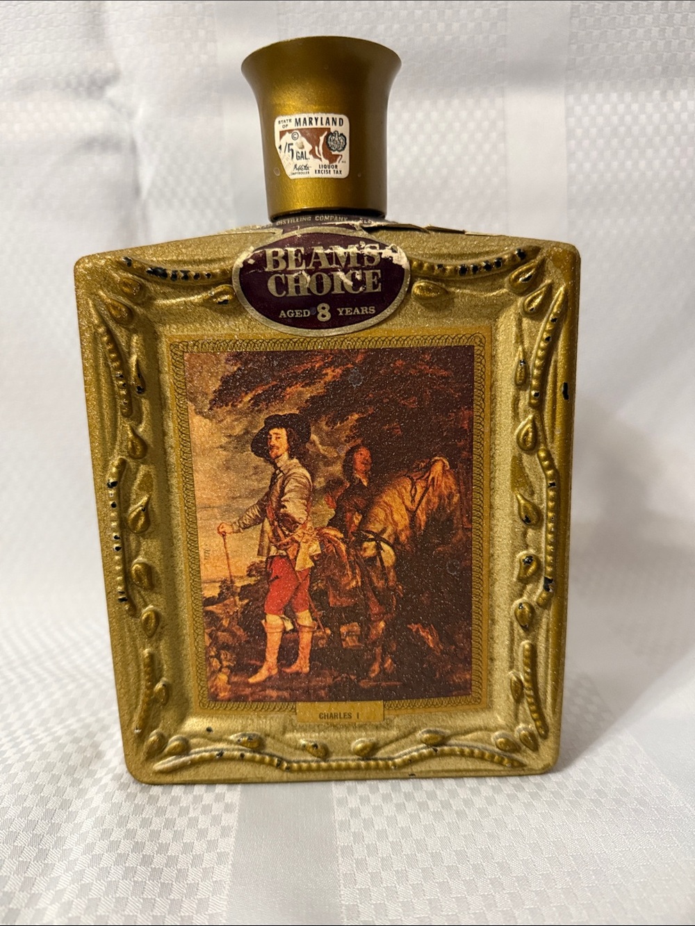 Vintage 1971 Jim Beam’s Choice whiskey decanter bottle empty